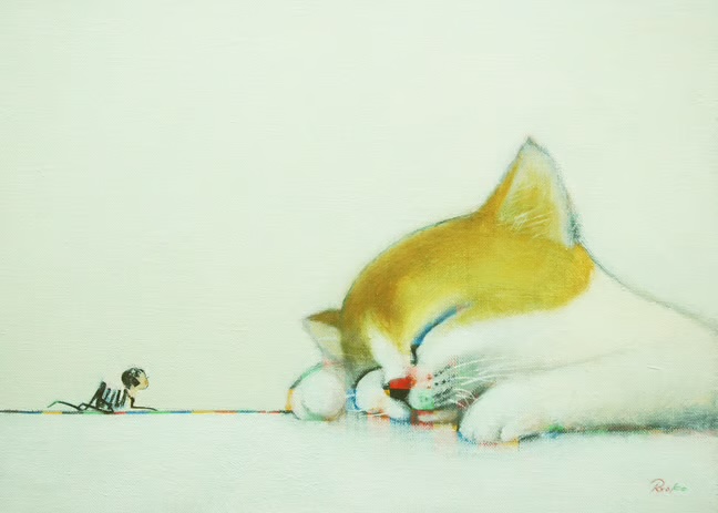 菅家令子 絵画作品（猫）